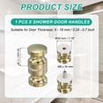 thumbnail image 2 of Uxcell Glass Shower Door Handle, Aluminum Alloy Back-to-Back Knob for Sliding Glass Door Gold, 2 of 7