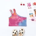 thumbnail image 3 of Xudanell Girls Athletic Shirts One Shoulder Racerback Crop Sleeveless Toddler Kids Top for Ballet Gymnastics Activewear Light Pink 3-4 Years, 3 of 4