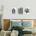 thumbnail image 2 of Black Geometric Pattern Landscape Wall Art Abstract Flower Painting Print Minimalist Wall Art Modern Black Watercolor Painting Picture Black Botanical Floral Wall Art Home Decor 12x16inchx3pcs, 2 of 7
