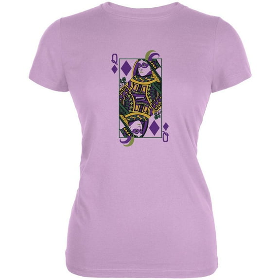 Mardi Gras Queen of Diamonds Lilac Juniors Soft T-Shirt - X-Large