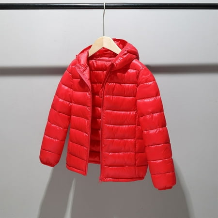 

Yubatuo Chlidren Boys Girl Winter Coats Jacket Kids Snow Hoodie Clothes Red 150