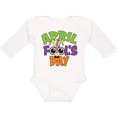 thumbnail image 3 of Inktastic April Fools Day with Funny Face Replacing O Boys or Girls Long Sleeve Baby Bodysuit, 3 of 5