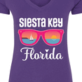 thumbnail image 4 of Inktastic Siesta Key Florida Beach Trip Women's V-Neck T-Shirt, 4 of 5