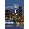 thumbnail image 4 of Seattle, Washington, Night Skyline, Image Only (19x27 inches, Premium 500 Piece Jigsaw Puzzle for Adults and Family, Made in USA), 4 of 4