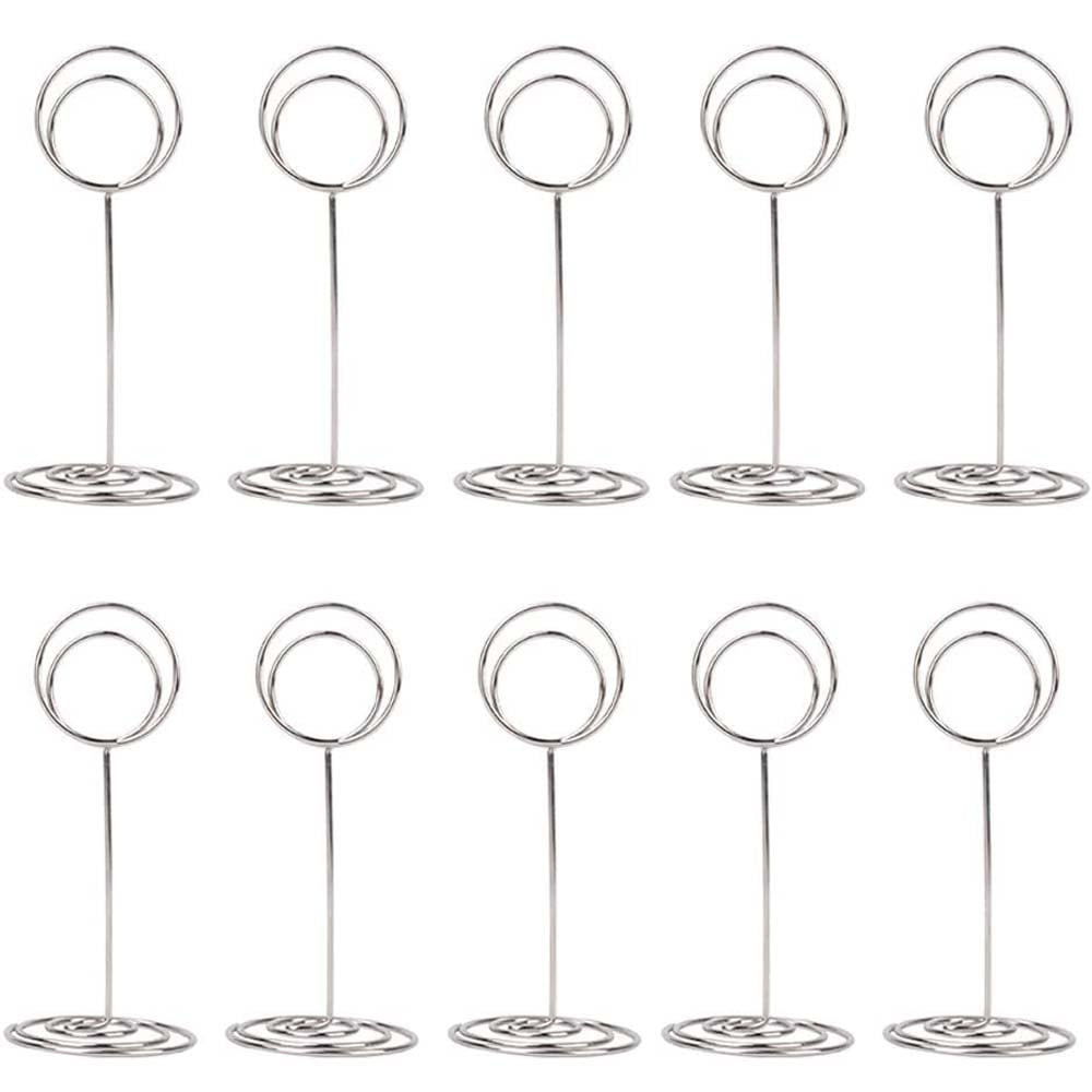 10 Pack Black Wire Card Photo Memo Picture Clip Holder Stand Wedding Decor Note 