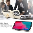 thumbnail image 5 of For IPhone 14 Pro Phone Case Wallet With Elastic Concealed Buckle Flip Card Holder,PU Leather Metal Ring Buckle Holder Kickstand  Women Men Magnetic Cover,White,For iPhone 14 Pro, 5 of 8