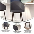 thumbnail image 6 of Merrick Lane Faux Leather Bronze Accents Bar Stool, Gray/Walnut, 6 of 12