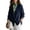 Navy, variant on Womens Textured Knit Sweater Coat Blazer Lapel Collar Button Down Long Sleeve Loose Casual Layering Outer Layer Black S