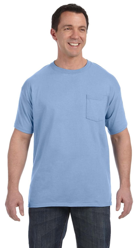 H5590 ComfortSoft Pocket T-Shirt - Light Blue - 2X-Large - Walmart.com