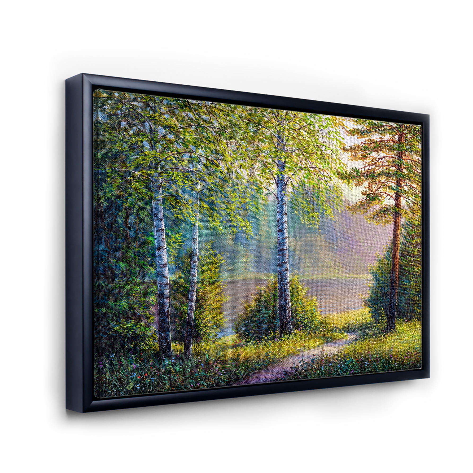 Designart 'Subtle Sunset Light Through The Trees I' Traditional Framed Canvas Wall Art Print