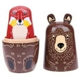 thumbnail image 4 of 5 Pieces Cute Animals Nesting Stacking Wood Bear Nesting Puzzles Toy Rabbit Matryoshka Ethnic Home Decoration Puzzles Toy Gift for, 4 of 7