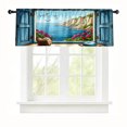thumbnail image 2 of Rdsfhsp Ocean Window Valance Curtain, Coastal Seaside View Pattern Decorative Rod Pocket Short Curtain for Bathroom Bedroom Decor, 2 of 5