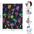 thumbnail image 4 of Purple Mushroom Star Black Pattern Blanket,Comfortable Soft Flannel Throw Blanket,All Season,Warm Lightweight Blankets for Sofa Bed Couch Living Room Chair,30"x40", 4 of 4