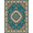 Teal Blue Orange Ivory, Pattern 2, variant on ODIKA Border Distressed Scroll Boho Center Bordered Vintage Ornamental Refined for Playroom, Bedroom, Reading Nook, Pet Friendly & Kids Safe Play