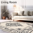 thumbnail image 2 of ODIKA 3'x5' Machine Washable Non-Slip Area Rug, Exquisite Floral Damask Paisley Ornamental High Traffic Rug with Pad, Beige, 582438, 2 of 8