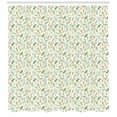 thumbnail image 3 of Floral Shower Curtain, Autumn Concept Gentle Leaves with Tiny Flowers Watercolor Brush Stroked Pattern, Fabric Bathroom Set with Hooks, 69W X 84L Inches Extra Long, Multicolor, by Ambesonne, 3 of 3
