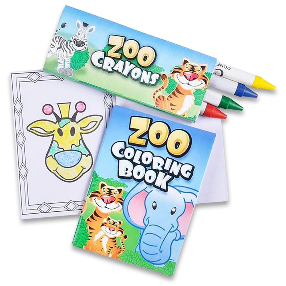 ArtCreativity Zoo Animal Mini Coloring Books- 12 Sets -20 Pages Per ...