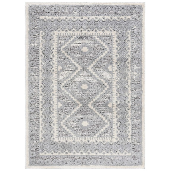 SAFAVIEH Martha Stewart Lucia Shag Area Rug, Grey/Ivory, 9' x 12'