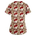 thumbnail image 4 of HaHaHappy Christmas Scrubs Women Plus Size V Neck Cute Christmas Santa Print Scrub Tops Funny Short Sleeve Casual Scrub Shirts Nurse Workwear Medical Nursing Uniform with Pocket Red S, 4 of 4