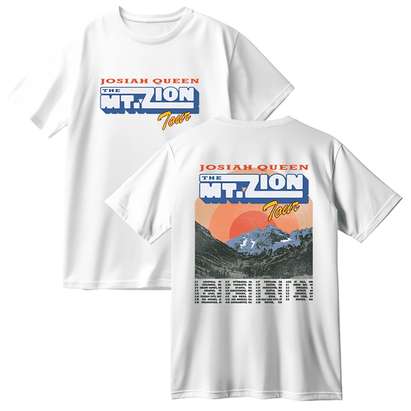 Josiah Queen The Mt. Zion Tour Cotton Tee Unisex Short Sleeve Round Neck Casual Streetwear T-shirt