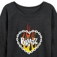 thumbnail image 3 of Bratz - Flame Logo - Chain Link Heart - Women's Lightweight French Terry Long Sleeve Shirt, 3 of 5