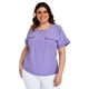 thumbnail image 1 of Blusa fresca con bolsillos Roman Fashion /Tallas Extras, 1813 (Lila) lila 40 Roman Fashion BL-GR-1813-LILA, 1 of 6