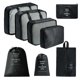 thumbnail image 1 of Cubos de embalaje para viajar, juego de 8 cubos de viaje, organizador de maleta plegable, bolsa de almacenamiento de equipaje ligera, 1 of 5