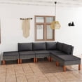 thumbnail image 1 of vidaXL 6 Piece Garden Lounge Set with Cushions Poly Rattan Grey, 1 of 4
