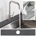 thumbnail image 2 of Faucet Mat for Kitchen Sink - 15.7"x4" Water Absorbing Stone Tray for Sink, Diatomite Fast-Drying Faucet Mat, Faucet Splash Guard for Bathroom Counter ,Dark Gray, 2 of 6