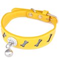 thumbnail image 1 of Pet Collar Reflective Adjustable: Faux Leather Cat Collar Dog Collar with Bell, 1 of 10