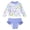 A296-Blue, variant on Summer Girls Swimsuit Two Piece Bikini Set Long Sleeve Swimwear Rash Guard And Swim Shorts Relaxed Fit Bathing Suits Size 4-5 Years Blue