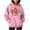 Pink, variant on Women Halloween Pumpkin Print Pullover Hoodie Long Sleeve Casual Sweatshirt with Pocket