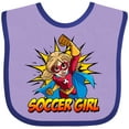 thumbnail image 3 of Inktastic Soccer Girl Superhero Girls Baby Bib, 3 of 4