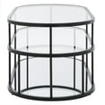 thumbnail image 3 of SAFAVIEH Layta Glam 3 Shelf Coffee Table, Matte Black/Glass, 3 of 9
