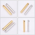 thumbnail image 5 of 8Pcs 2 Colors Cylinder Necklace Pendants Bar Necklace 304 Stainless Steel Column Charms Cuboid Necklace Pendant 40x6mm Minimalist Bar Charms Hypoallergenic Pendants for Men Women, 5 of 7
