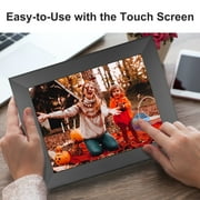 FULLJA WiFi Digital Picture Frame, IPS Touch Screen Smart Cloud Photo Frame with 16GB Storage, Easy Setup to Share Photos or Videos via Free Frameo APP, Auto-Rotate, Wall Mountable 10.1 inch