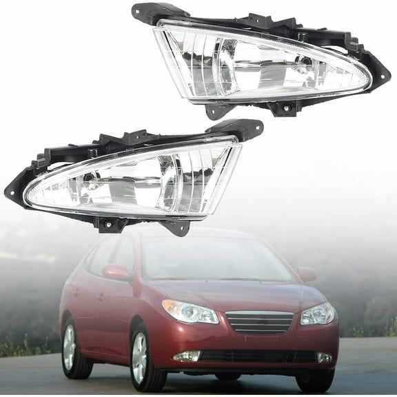 labwork 2Pcs Clear Lens Fog Lights Assembly with Switch and Wiring Kit Replacement for 2007-2010 Elantra 92201-2H000 92202-2H000