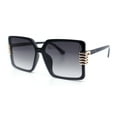 thumbnail image 4 of Womens Oversized Rimless Butterfly Rich Luxury Designer Fashion Plastic Sunglasses Black - Smoke, 4 of 6