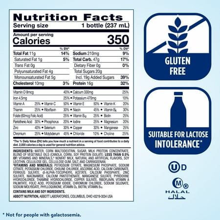Ensure Plus Meal Replacement Nutrition Shake, Vanilla, 16g Protein, 8 fl oz - 16 Pack