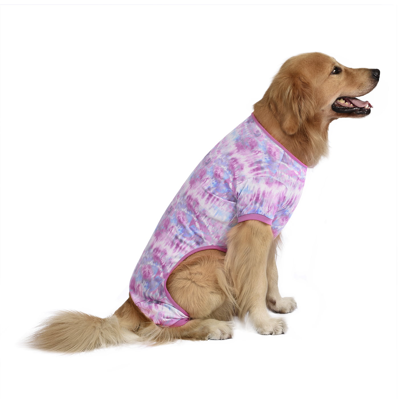 Full Belly 26 Chest 23.62,Back Length 13.96 , Pink Rainbow Dog Pajamas Jumpsuit for Medium Large Dogs,Lightweight Dog Pjs Clothes Apparel Onesies,Shirt for Large Size Dogs After Surgery