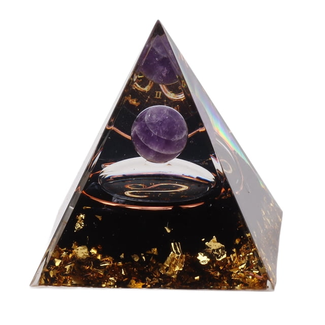 Pirámide de orgonita de 5 cm para sanación energética positiva, pirámide de cristal, meditación, pirámides de orgonita, generador de energía de los chakras del zodíaco Leo