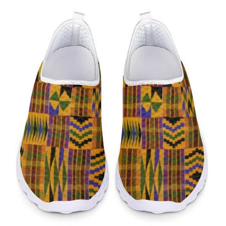 

African Tribal Pattern Loafers Shoes for Woman Slip On Sneakers Mesh Ladies Casual Shoes Summer Sport Jogging Shoes Women Flats