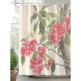 thumbnail image 2 of Spring Floral Shower Curtain Set, Waterproof Shower Curtains for Bathroom, Watercolor Pink Flower Botanical Washable Fabric Cloth Bath Curtain for Bathtub Decoration with Hooks 48x72 Inches, 2 of 6