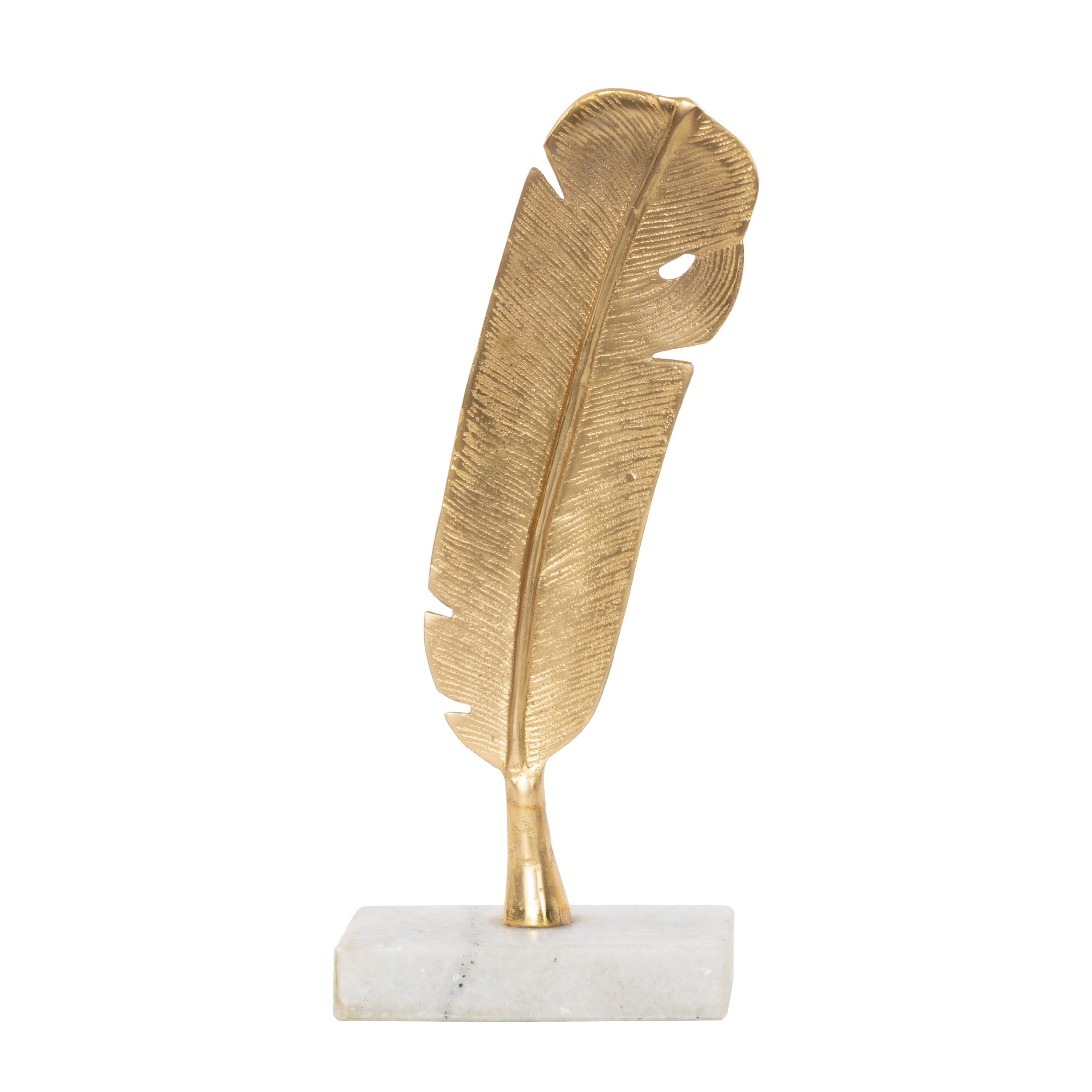 6" x 12" Gold Aluminum Metal Feather Bird Sculpture, by CosmoLiving by Cosmopolitan