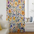 thumbnail image 6 of Watercolor Wildflowers Sheer Curtains 84 Inches Long, Colorful Spring Botanical Flowers Light Filering Curtains, Breathable Simi Curtain Privacy Drapes for Living Room Bedroom Window Treatment, 6 of 9