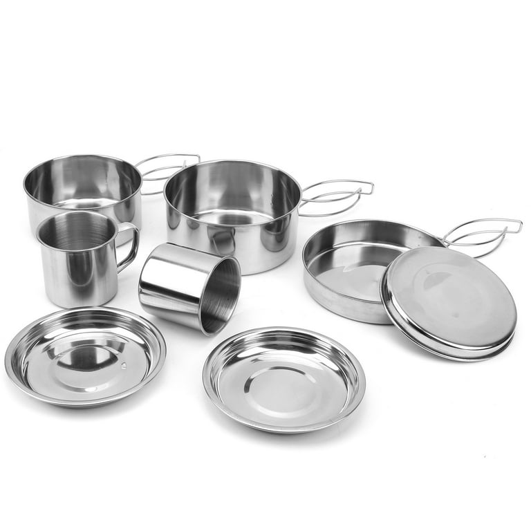 Kritne Stainless Steel Camping Cook Set,8pcs Portable Kritne Stainless Steel Camping Cook Set,8pcs Portable