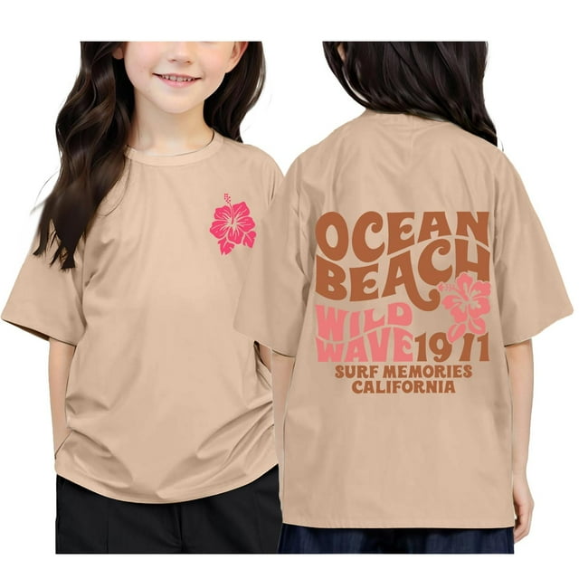 TZEWGL Tops For Child Graphic Printed Round Neck Short Sleeved Blouse For Infnants size 4-5T