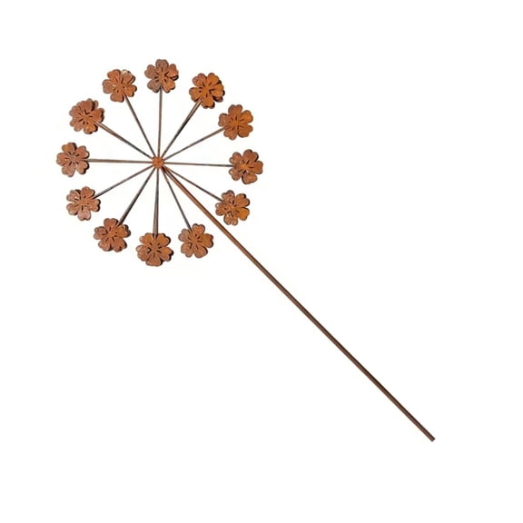 Metal Flower Garden Stakes Rusty Decorative for Outdoor Yard Art Easy Install