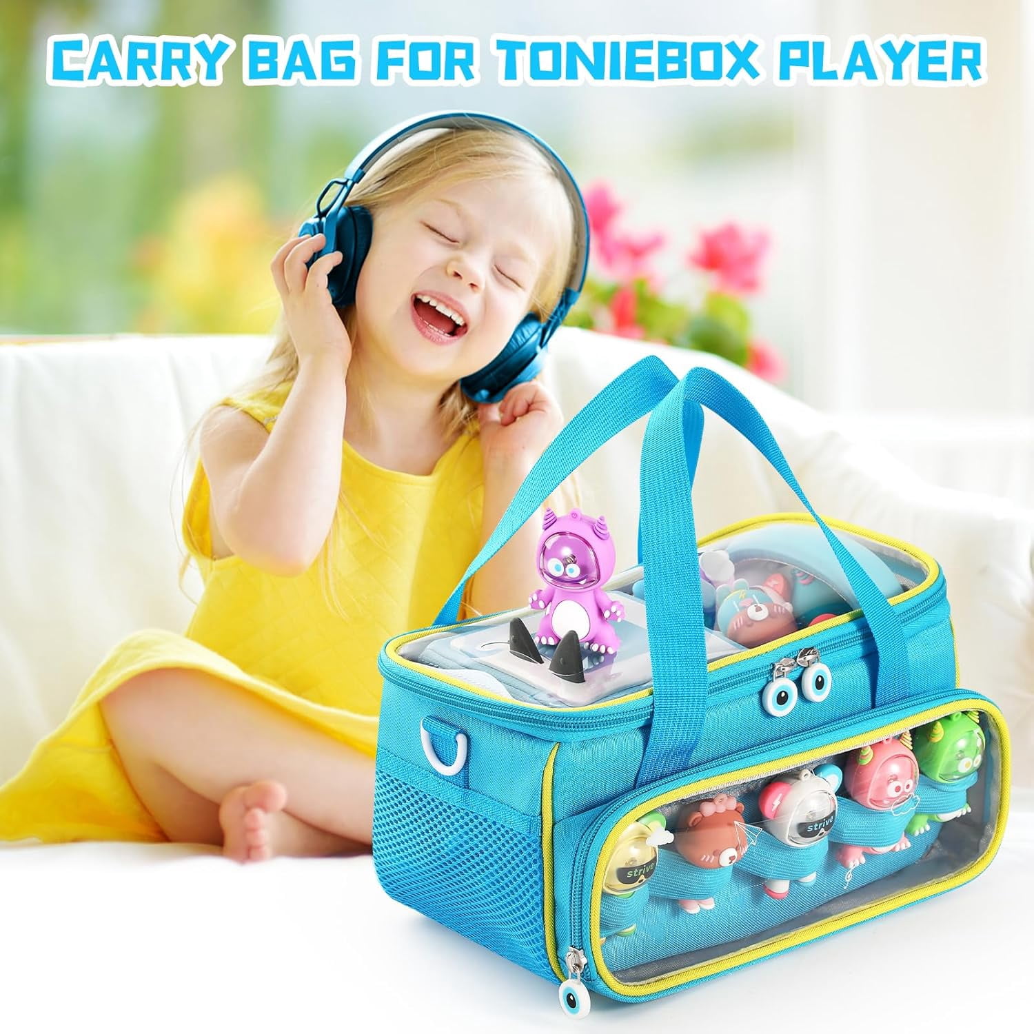 Carrying Case for Toniebox, Storage Carrier Bag for Tonie Characters with Shoulder Strap and Handle