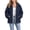 Navy women's fleece jackets, variant on Nfurl Sherpa Jacket Womens Lightweight Collared Zip up Fleece Jackets with Pockets Cozy Casual Fall Jacket Trendy Teddy Coats Navy,XL